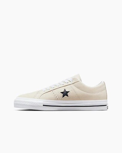 Converse CONS One Star Pro Suede Women Skate Shoes White / Black USA | C-32471969