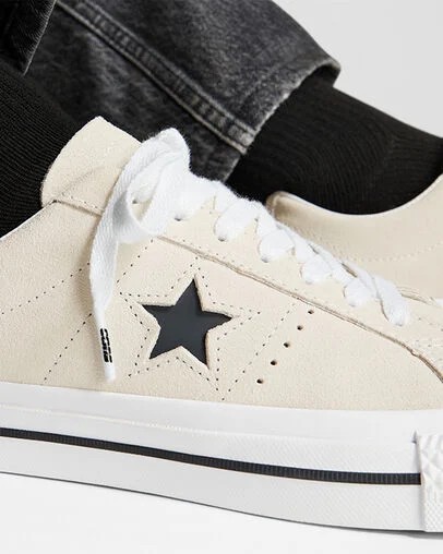 Converse CONS One Star Pro Suede Women Skate Shoes White / Black USA | C-32471969