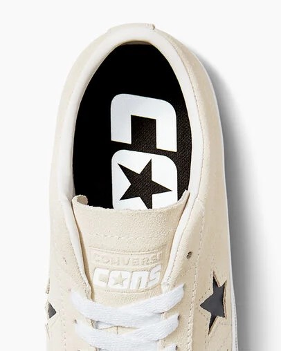 Converse CONS One Star Pro Suede Women Skate Shoes White / Black USA | C-32471969