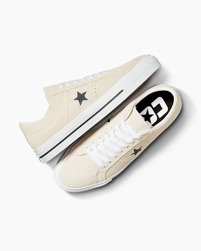 Converse CONS One Star Pro Suede Women Skate Shoes White / Black USA | C-32471969