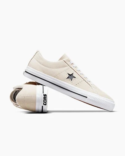 Converse CONS One Star Pro Suede Women Skate Shoes White / Black USA | C-32471969