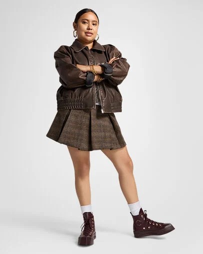Converse Chuck 70 De Luxe Squared Leather Women Sneakers Burgundy / Gold / Black USA | C-86321059