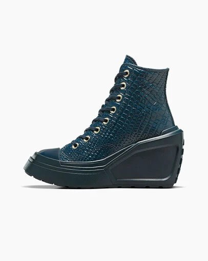 Converse Chuck 70 De Luxe Wedge Women Platform Shoes Blue / Gold USA | C-97530249