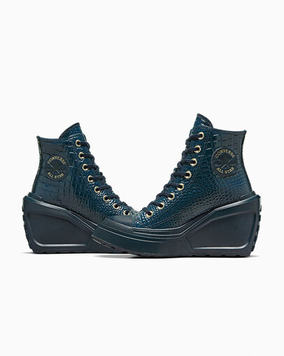 Converse Chuck 70 De Luxe Wedge Women Platform Shoes Blue / Gold USA | C-97530249
