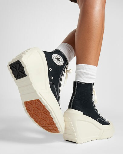 Converse Chuck 70 De Luxe Wedge Women Sneakers Black USA | C-38764909
