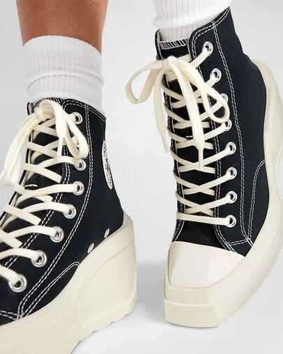 Converse Chuck 70 De Luxe Wedge Women Sneakers Black USA | C-38764909