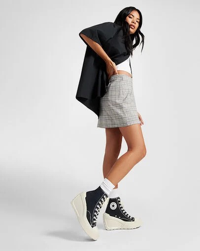 Converse Chuck 70 De Luxe Wedge Women Sneakers Black USA | C-41306589
