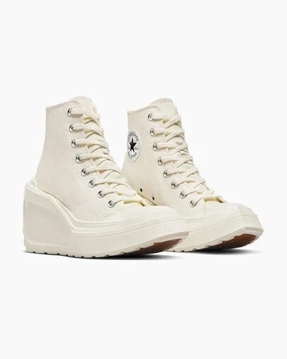 Converse Chuck 70 De Luxe Wedge Women Sneakers White / Black / White USA | C-26174809