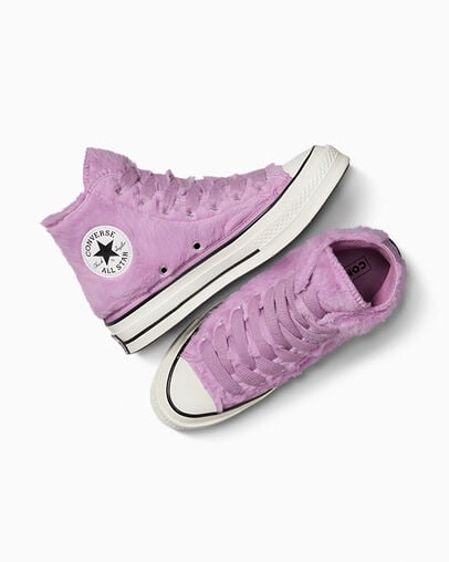 Converse Chuck 70 Faux Fur Women Sneakers Light Purple / Black USA | C-40813599