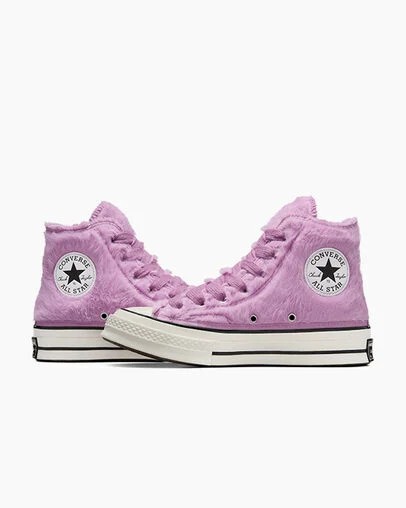 Converse Chuck 70 Faux Fur Women Sneakers Light Purple / Black USA | C-40813599