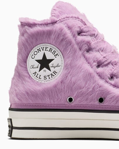 Converse Chuck 70 Faux Fur Women Sneakers Light Purple / Black USA | C-40813599
