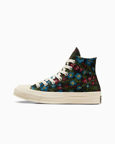 Converse Chuck 70 Floral Tapestry Women Sneakers Black / Beige White USA | C-20863519