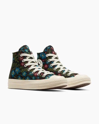 Converse Chuck 70 Floral Tapestry Women Sneakers Black / Beige White USA | C-20863519