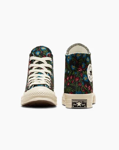 Converse Chuck 70 Floral Tapestry Women Sneakers Black / Beige White USA | C-20863519