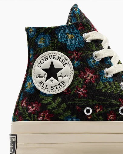 Converse Chuck 70 Floral Tapestry Women Sneakers Black / Beige White USA | C-20863519