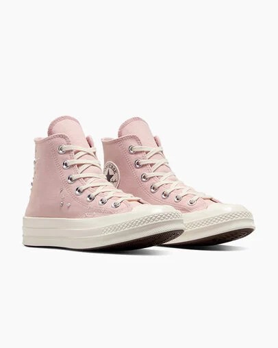 Converse Chuck 70 Pearls & Studs Women Sneakers Grey / Pink USA | C-89372459