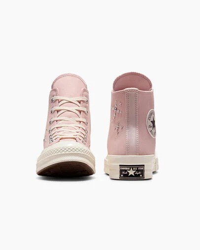 Converse Chuck 70 Pearls & Studs Women Sneakers Grey / Pink USA | C-89372459