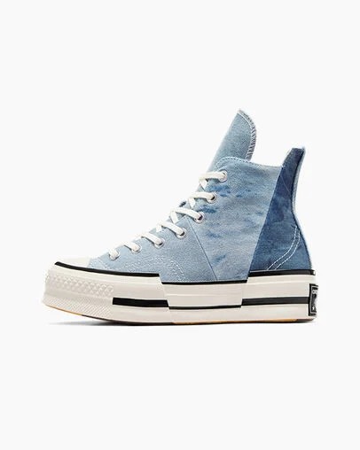 Converse Chuck 70 Plus Distressed Denim Men Sneakers Navy / Black USA | C-54983609