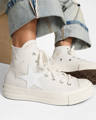Converse Chuck 70 Stars Men Sneakers White / Beige USA | C-16938549
