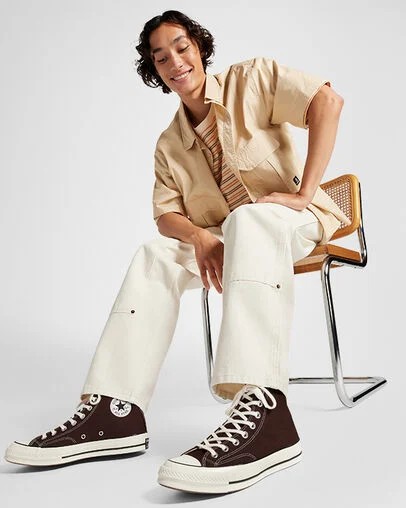 Converse Chuck 70 Women Canvas Shoes Dark Brown / Black USA | C-23678149