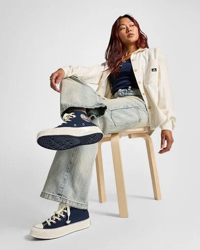 Converse Chuck 70 Women Canvas Shoes Navy / Grey USA | C-14025389