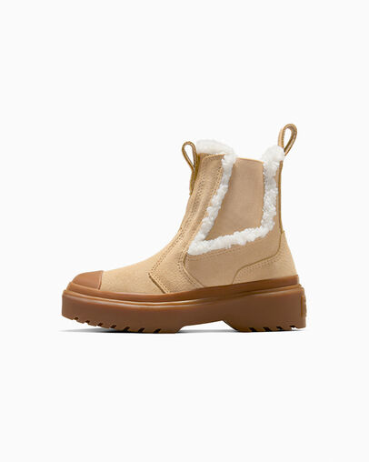 Converse Chuck Taylor All Star Chelsea Lugged Suede Kids' Sneakers Light Brown USA | C-26054919
