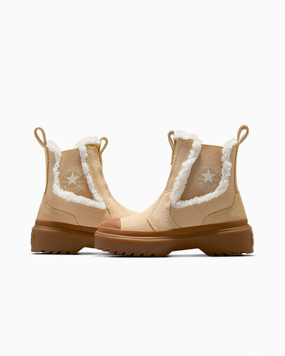 Converse Chuck Taylor All Star Chelsea Lugged Suede Kids' Sneakers Light Brown USA | C-26054919