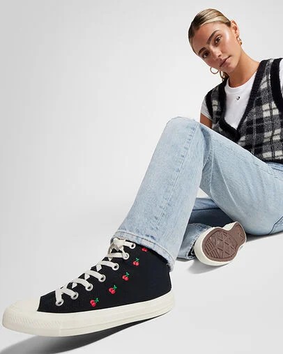 Converse Chuck Taylor All Star Cherries Women Sneakers Black / Red USA | C-85347209