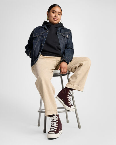 Converse Chuck Taylor All Star Classic Wedge Leather Women Sneakers Burgundy / Black USA | C-51462879
