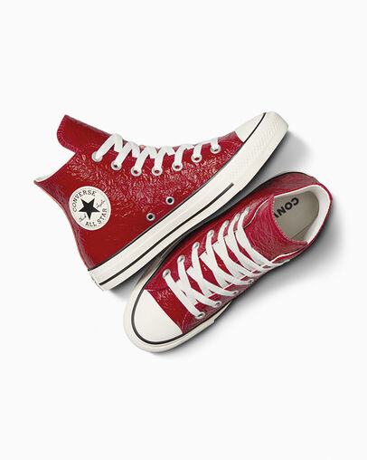 Converse Chuck Taylor All Star Crinkled Leather Women Sneakers Red USA | C-30418279