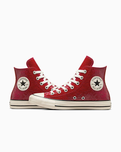 Converse Chuck Taylor All Star Crinkled Leather Women Sneakers Red USA | C-30418279