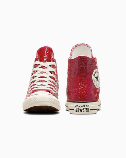 Converse Chuck Taylor All Star Crinkled Leather Women Sneakers Red USA | C-30418279