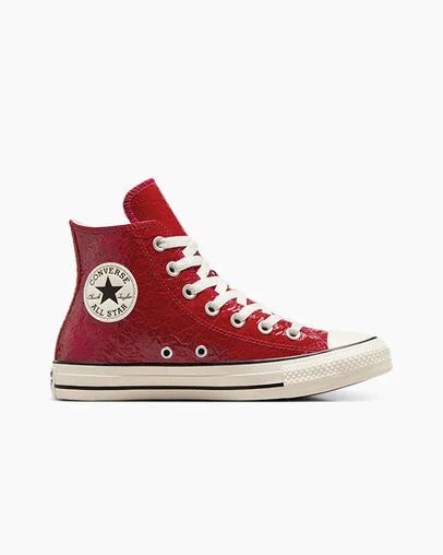 Converse Chuck Taylor All Star Crinkled Leather Women Sneakers Red USA | C-30418279