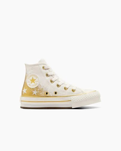 Converse Chuck Taylor All Star EVA Lift Kids\' Platform Shoes White / Gold USA | C-26197809