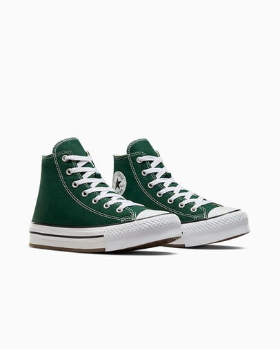 Converse Chuck Taylor All Star EVA Lift Kids' Platform Shoes Green / White / Beige White USA | C-48156029