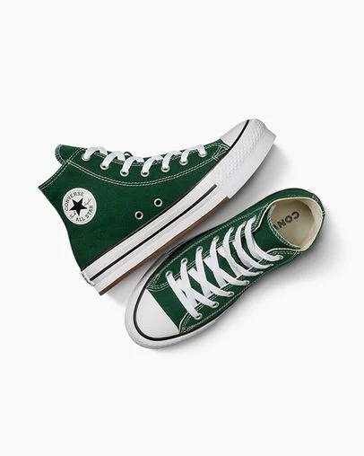 Converse Chuck Taylor All Star EVA Lift Kids' Platform Shoes Green / White / Beige White USA | C-48156029