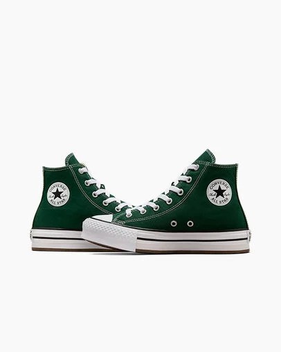 Converse Chuck Taylor All Star EVA Lift Kids' Platform Shoes Green / White / Beige White USA | C-48156029