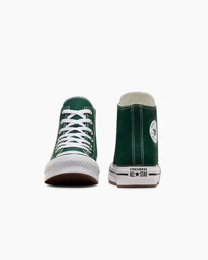 Converse Chuck Taylor All Star EVA Lift Kids' Platform Shoes Green / White / Beige White USA | C-48156029