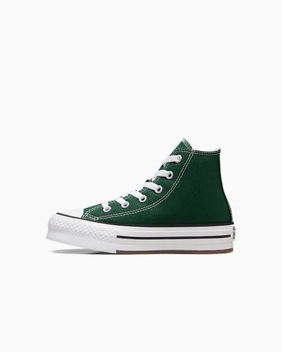 Converse Chuck Taylor All Star EVA Lift Kids' Platform Shoes Green / White / Beige White USA | C-18632579