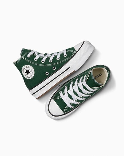 Converse Chuck Taylor All Star EVA Lift Kids' Platform Shoes Green / White / Beige White USA | C-18632579