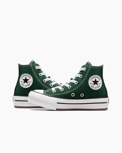 Converse Chuck Taylor All Star EVA Lift Kids' Platform Shoes Green / White / Beige White USA | C-18632579