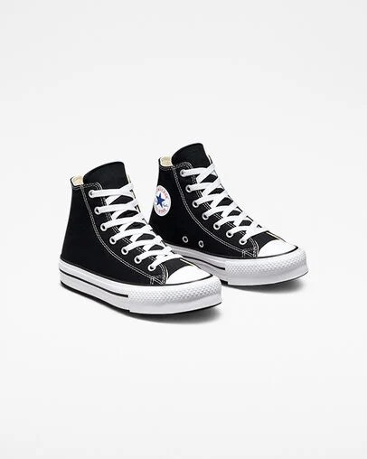 Converse Chuck Taylor All Star EVA Lift Kids' Platform Shoes Black / White USA | C-92483169