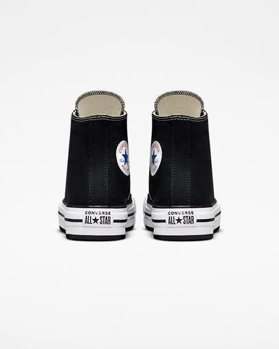 Converse Chuck Taylor All Star EVA Lift Kids' Platform Shoes Black / White USA | C-92483169