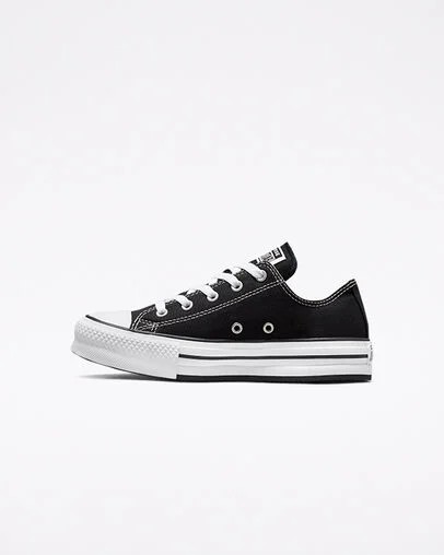 Converse Chuck Taylor All Star EVA Lift Platform Kids' Canvas Shoes Black / White USA | C-47103899