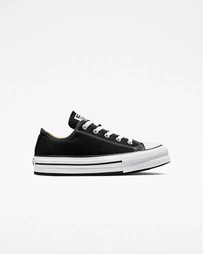 Converse Chuck Taylor All Star EVA Lift Platform Kids\' Canvas Shoes Black / White USA | C-47103899