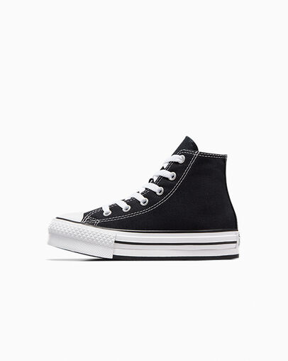 Converse Chuck Taylor All Star EVA Lift Kids' Platform Shoes Black / White USA | C-02619389