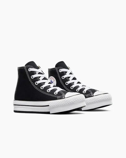 Converse Chuck Taylor All Star EVA Lift Kids' Platform Shoes Black / White USA | C-02619389