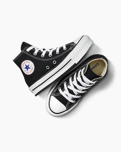 Converse Chuck Taylor All Star EVA Lift Kids' Platform Shoes Black / White USA | C-02619389