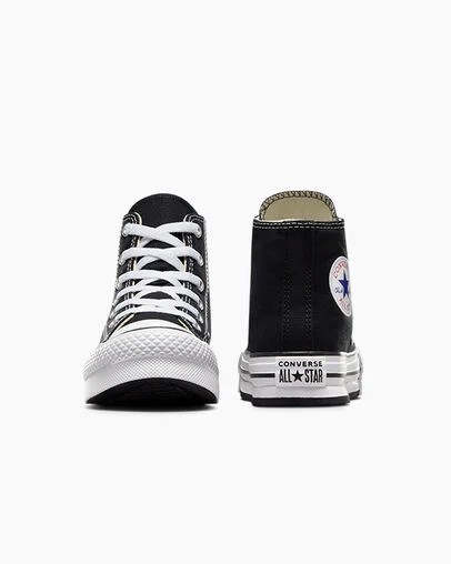 Converse Chuck Taylor All Star EVA Lift Kids' Platform Shoes Black / White USA | C-02619389