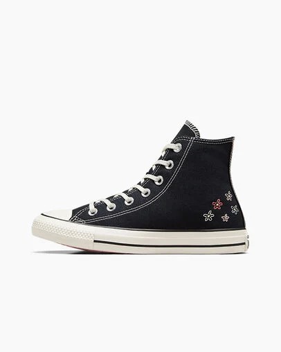 Converse Chuck Taylor All Star Embroidered Little Women Sneakers Black USA | C-36972809